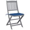 vidaXL Chaises pliables d'ext&eacute;rieur lot de 4 et coussins Bois d'acacia