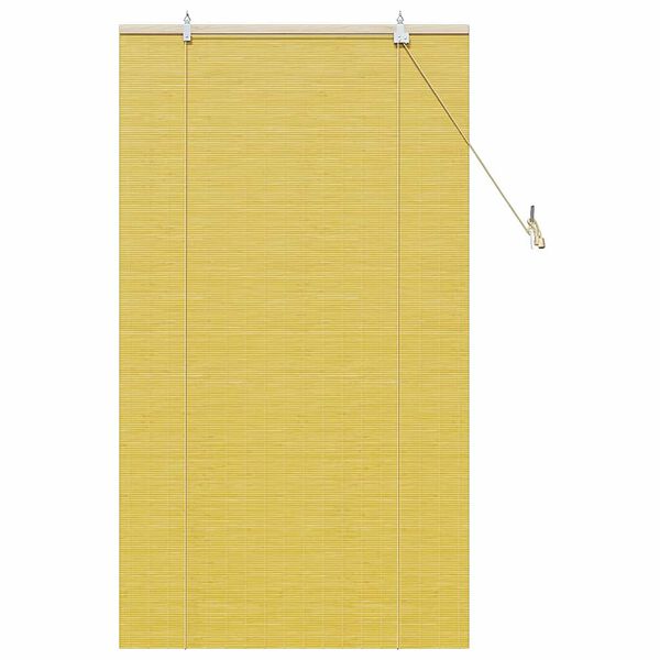 vidaXL Store enrouleur avec des rideaux Jaune 90 x 160 cm Bambou