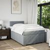 vidaXL Sommier &agrave; lattes de lit et matelas gris clair 120x190 cm tissu