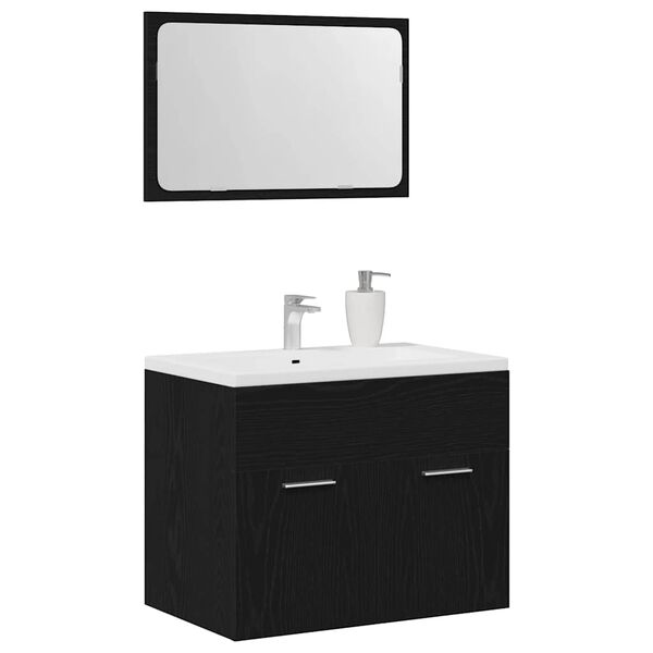 vidaXL Ensemble de meubles salle de bain 2 pcs ch&ecirc;ne noir