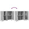 vidaXL Buffet gris b&eacute;ton 90x34x80 cm bois d'ing&eacute;nierie