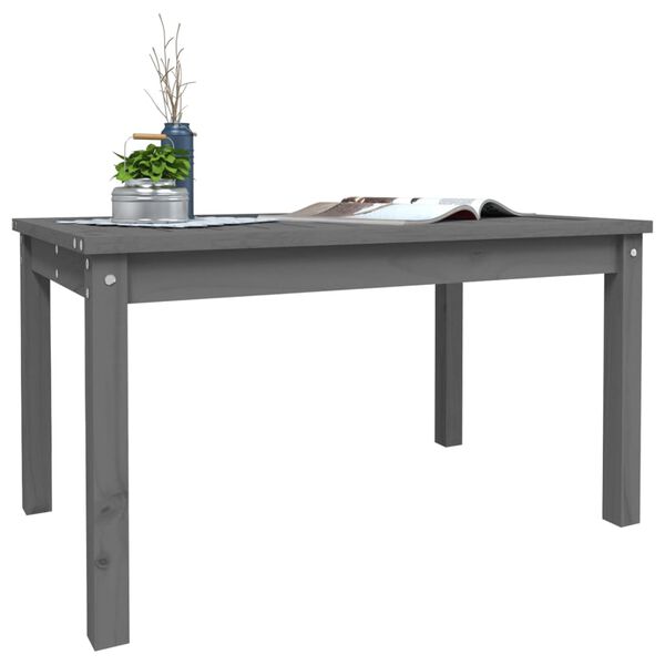 vidaXL Table de jardin gris 82,5x50,5x45 cm bois massif de pin