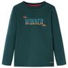 T-shirt pour enfants &agrave; manches longues vert fonc&eacute; 92
