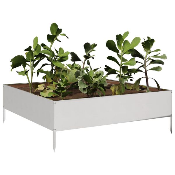 vidaXL Lit sur&eacute;lev&eacute; de jardin 100x100x33,5 cm acier inoxydable