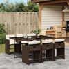 vidaXL Ensemble &agrave; manger de jardin et coussins 7 pcs marron rotin
