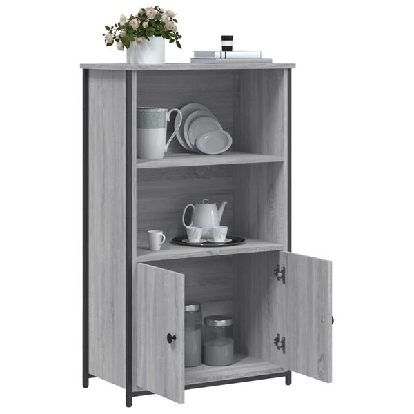 vidaXL Buffet haut sonoma gris 62x32x103,5 cm bois d'ing&eacute;nierie
