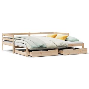 vidaXL Lit de jour avec gigogne et tiroirs sans matelas 80x200 cm