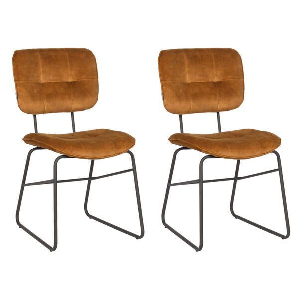 LABEL51 Chaises &agrave; manger lot de 2 Dez 49x60x87 cm ocre