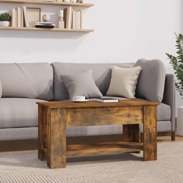vidaXL Table basse Ch&ecirc;ne fum&eacute; 101x49x52 cm Bois d'ing&eacute;nierie
