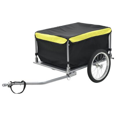 vidaXL Remorque de bicyclette Noir et jaune 65 kg