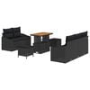 vidaXL Ensemble de canap&eacute; de jardin 8 pc Noir polyrotin