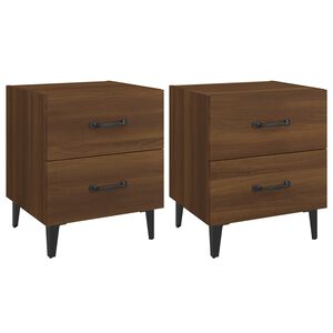 vidaXL Tables de chevet 2 pcs Ch&ecirc;ne marron 40x35x47,5 cm