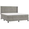 vidaXL Sommier &agrave; lattes de lit matelas et LED Gris clair 180x200 cm