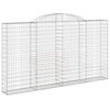 vidaXL Panier de gabions arqu&eacute; 300x30x160/180 cm Fer galvanis&eacute;