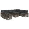 vidaXL Ensemble de canap&eacute; de jardin 11 pc Gris et Gris fonc&eacute; polyrotin