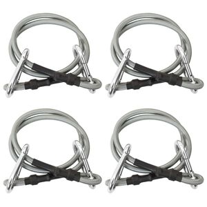 vidaXL Cordes avec mousqueton 4 pcs Caoutchouc