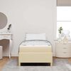 vidaXL Cadre de lit avec matelas Cr&egrave;me 90 x 200 cm tissu