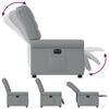vidaXL Fauteuil inclinable &eacute;lectrique Gris clair Tissu
