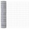 vidaXL Cl&ocirc;ture avec poteau Argent&eacute; 0,8 x 25 m Acier