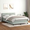 vidaXL Sommier &agrave; lattes de lit et matelas et LED gris clair 160x210cm velours