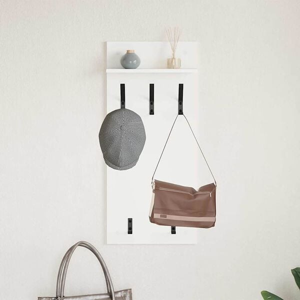 vidaXL Porte-manteau mural Blanc 40 x 10 x 90 cm Bois d'ingénierie