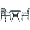vidaXL Ensemble de bistro 3 pcs vert aluminium coul&eacute;