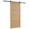 vidaXL Porte coulissante Naturel et Noir 93 x 202 cm Pin massif