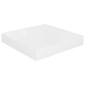 vidaXL &Eacute;tag&egrave;re murale flottante Blanc brillant 23x23,5x3,8 cm MDF