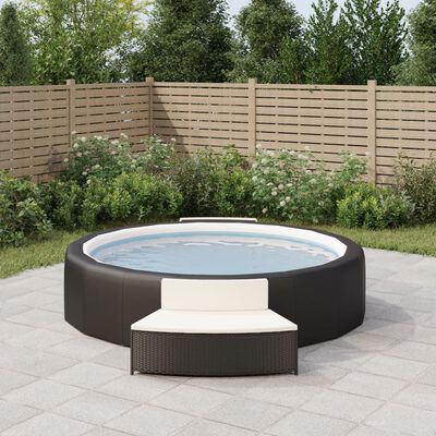 vidaXL Bancs de spa avec coussins lot de 2 noir résine tressée