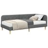 vidaXL Cadre de lit d'angle avec matelas Gris fonc&eacute; 100 x 200 cm tissu