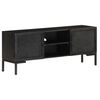 vidaXL Meuble TV Noir 115x30x46 cm Bois massif de manguier