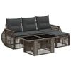 vidaXL Ensemble de canap&eacute; de jardin 5 pc Gris et Gris fonc&eacute; polyrotin