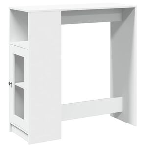 vidaXL Table de bar avec &eacute;tag&egrave;res blanc bois d'ing&eacute;nierie