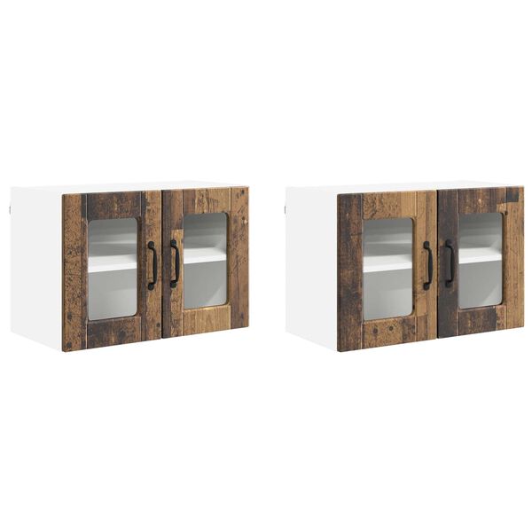 vidaXL Armoire de cuisine avec porte 2 pcs Bois ancien 60 x 31 x 40 cm