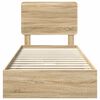 vidaXL Lit de Rangement Ch&ecirc;ne Sonoma 100 x 200 cm Bois d'ing&eacute;nierie
