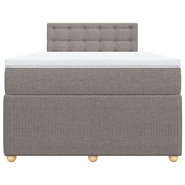vidaXL Sommier &agrave; lattes de lit avec matelas Taupe 120x200 cm Tissu
