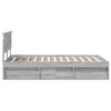 vidaXL Cadre de lit Gris Sonoma 135 x 190 cm Bois d'ing&eacute;nierie