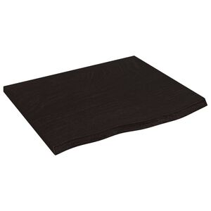 vidaXL Comptoir de salle de bain marron fonc&eacute; 60x50x2 cm bois trait&eacute;