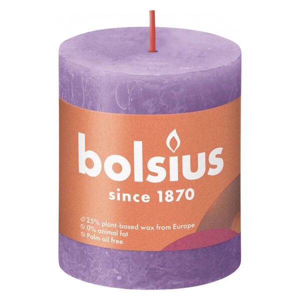 Bolsius Bougies pilier rustiques Shine 4 pcs 80x68 mm Violet vibrant