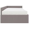 vidaXL Cadre de lit d'angle avec matelas Autre 2 pcs Taupe tissu