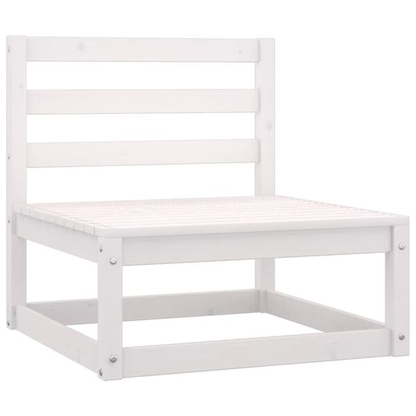 vidaXL Salon de jardin 5 pcs Blanc Bois de pin massif