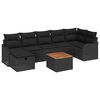 vidaXL Ensemble de canap&eacute; de jardin avec coussin 8 pcs Noir polyrotin