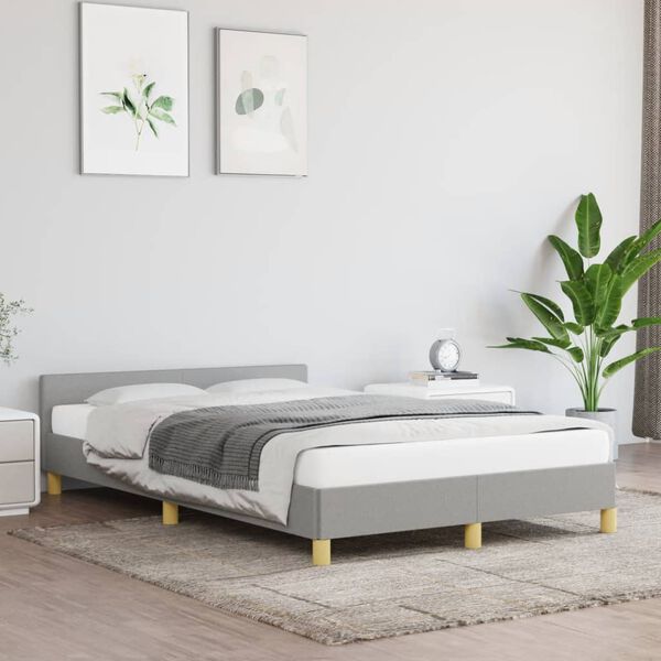 vidaXL Cadre de lit sans matelas gris clair 120x190 cm tissu