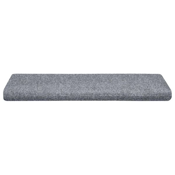 vidaXL Tapis d'escalier autocollants 30 pi&egrave;ces 65 x 21 x 4 cm Gris clair Bord rectangulaire