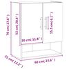 vidaXL Armoire murale ch&ecirc;ne sonoma 60x31x70 cm bois d'ing&eacute;nierie