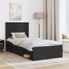 vidaXL Cadre de lit Noir 90 x 200 cm Bois de pin massif