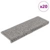 vidaXL Tapis d'escalier lot de 20 65 x 21 x 4 cm gris &agrave; bords rectangulaires