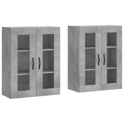 vidaXL Armoires murales 2 pcs gris béton bois d'ingénierie