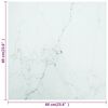 vidaXL Dessus de table blanc 60x60 cm 6 mm verre trempé design marbre