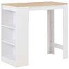 vidaXL Table de bar avec &eacute;tag&egrave;re Blanc 110x50x103 cm